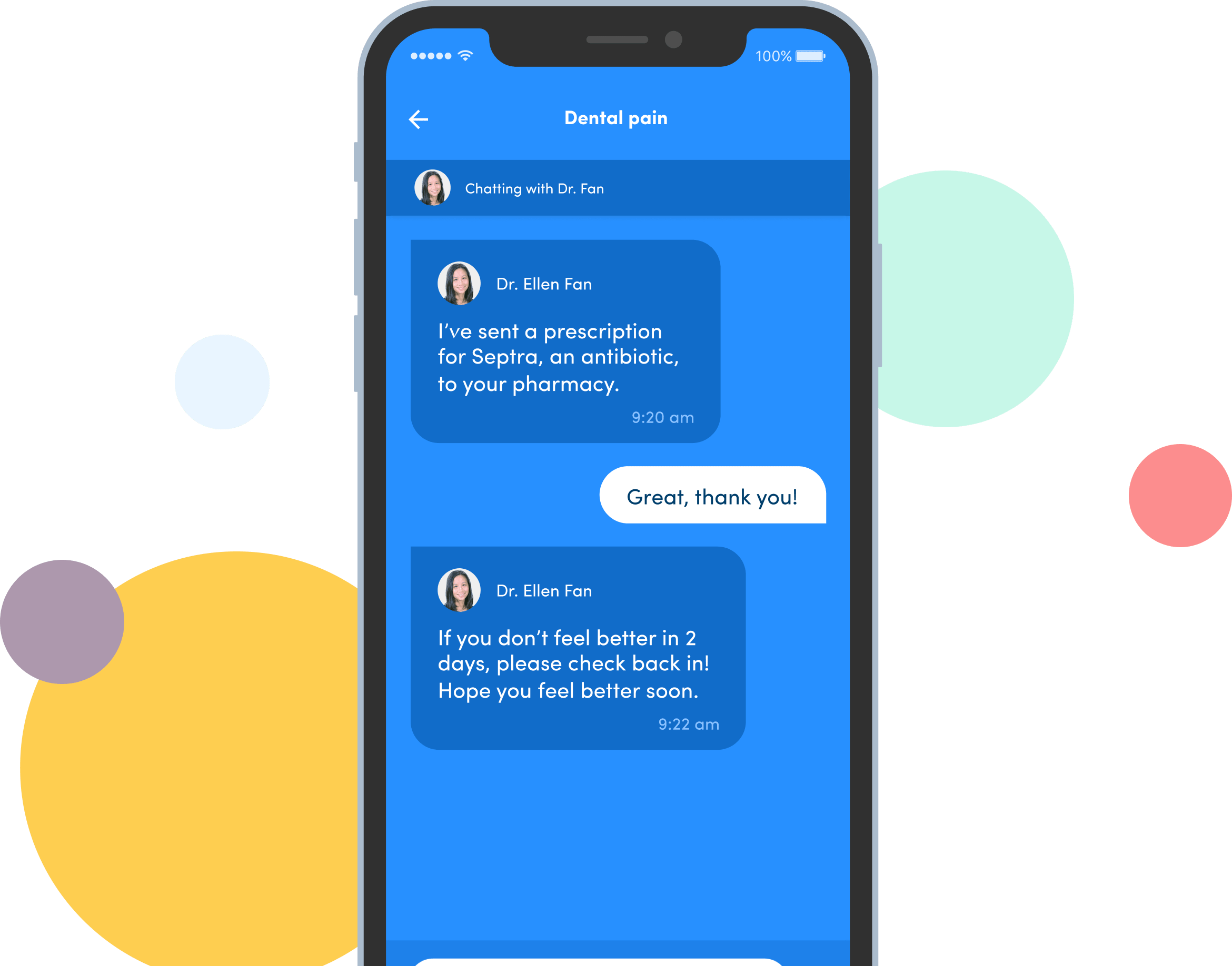 Dental pain prescription chat image