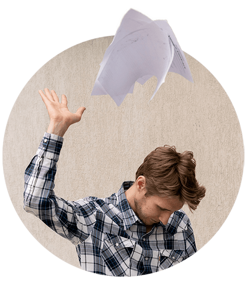 Man throwing Papers