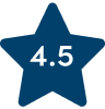 Icon of a star with 4.5 in the middle
