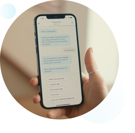 tell us about yourself. Phone chat screen