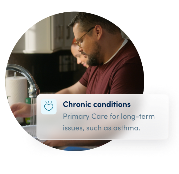 man with chronic condition washing vegetables